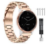 Fintie Correa Compatible con Vivoactive 4s/Venu 2s/Vivomove 3s - Pulsera de Repuesto de Acero Inoxidable Banda Ajustable de Metal, Oro Rosa