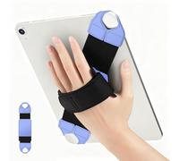 FINTIE Correa de mano universal para tabletas y lectores electrónicos de 9 a 11 pulgadas, giratoria 360°, piel sintética, segura, portátil, asa ajustable para iPad/Samsung/tabletas Xiaomi, color azul