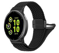 FINTIE Correa magnética trenzada compatible con Garmin Vivoactive 5/6/Vivoactive 3, Garmin Venu/Venu Sq/Sq 2/Forerunner 55/165/645/245 Music, correa deportiva elástica de nailon de 20 mm, color negro