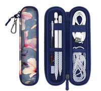 Fintie Estuche Compatible con Apple Pencil (2.ª Generación/1.ª Generación) - Funda de Neopreno Suave Anti-Rasguños con Cremallera y Mosquetón, Hibisco