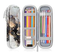 FINTIE Estuche para lápices para adultos, carcasa rígida de EVA, resistente a golpes e impermeable, 8 lápices + accesorios, organizador con compartimentos para oficina, escuela, universidad y viajes