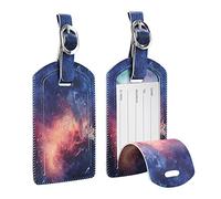 Fintie Etiquetas para Equipaje [Paquete de 2] de Material Sintético con Cubierta de Identificación de Nombre para Maleta,Galaxia
