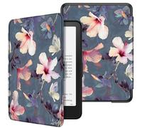 Fintie Funda 7" para Kindle Paperwhite (12.ª Generación) 2024 | y para Kindle Colorsoft Signature Edition 1.ª Gen - Funda Protectora Ligera con Auto-Reposo/Activación, Hibisco