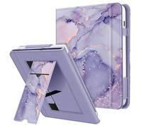 Fintie Funda 7" para Tolino Vision Color 2024/Vision 6 2021 y Kobo Libra Color 2024/Libra 2 2021-Kickstand cubierta con correa de mano titular de la tarjeta y el sueño/despertar automático,mármol Lila