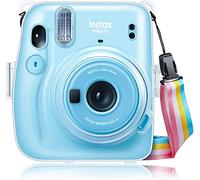 FINTIE Funda Compatible con Fujifilm Instax Mini 11 - Estuche de Material Sintético de Primera Calidad con Correa Ajustable/Desmontable, (Z-Cristal Claro)