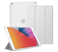 Fintie Funda Compatible con iPad 10,2" 2021/2020/2019 (9.ª, 8.ª y 7.ª Generación) - Trasera Transparente Mate Carcasa Ligera con Soporte y Auto-Reposo/Activación, Plateado