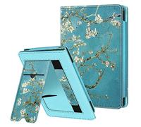 FINTIE - Funda Compatible con Kobo Lector electrónico Clara 2E 2022 de 6', Tolino Shine 4 2022, Carcasa de Lectura con Soporte y Ranura para Tarjeta, Funda con Correa de Mano, Flor Albaricoque