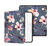 FINTIE - Funda Compatible con Kobo Libra Colour 2024 de 7" / Kobo Libra 2 2021 (Modelo: N428 / N418), Carcasa delgada y ligera con parte trasera de TPU suave y cierre magnético, Flor de Hibisco