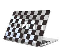 Fintie Funda compatible con MacBook Air de 13,6 pulgadas M4 M3 M2 (2025-2022) A3240 A3113 A2681, carcasa rígida ultrafina compatible con MacBook Air de 13,6 pulgadas, (cuadros blanco y negro)