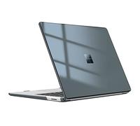 FINTIE Funda Compatible con Microsoft Surface Laptop 5/4/3 Modelo 1951/1868 - [Snap-On] Funda rígida Transparente para Pantalla táctil de 13.5 Pulgadas con Teclado de Metal, Color Negro Cristal