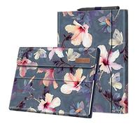FINTIE Funda Compatible con Microsoft Surface Pro 11/10 / 9 de 13 Pulgadas 2024/2022, Funda de visión de múltiples ángulos con Bolsillo y Soporte para lápiz Capacitivo, Hibisco floreciente