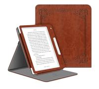 Fintie Funda compatible con Tolino Vision 6 2021 / Kobo Libra 2 - Funda protectora multiángulo de visión con función de encendido y apagado automático, marrón vintage