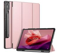 Fintie Funda con soporte para lápiz para Lenovo Tab P12 de 12,7" TB370FU 2023, ultrafina, con función de encendido y apagado automático, función atril, color oro rosa