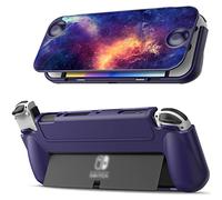 FINTIE Funda con Tapa para Nintendo Switch OLED Modelo - [Segura para Pantalla] Carcasa Protectora Delgada de TPU Suave con Cubierta Frontal magnética Desmontable y Agarre ergonómico para Switch OLED