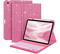 FINTIE Funda con teclado para iPad A16 11 Generación/10 Gen (11/10.9 pulgadas, 2025/2022), retroiluminación de 7 colores, funda magnética desmontable con teclado Bluetooth funda con soporte para