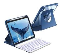 FINTIE Funda con teclado retroiluminado giratorio de 360° para iPad (A16) de 11ª generación de 11 pulgadas 2025, iPad de 10.9 pulgadas 2022, teclado magnético desmontable con retroiluminación de 7