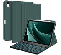 FINTIE Funda con teclado retroiluminado para iPad Air de 11 pulgadas M3 (2025)/M2 (2024), iPad Air de 5ª/4ª generación de 10.9 pulgadas, funda de TPU suave con retroiluminación de 7 colores, teclado