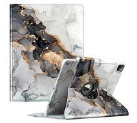 Fintie - Funda de 360 Grados para iPad Pro de 12,9", 6ª generación 2022, con Soporte para Pencil, Apagado y Encendido automático, Compatible con iPad Pro de 12,9" 5ª/4ª/3ª generación, Cloudy Marble