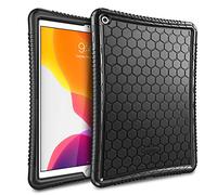 Fintie Funda de Silicona Compatible con iPad 10,2" 2021/2020/2019 (9.ª, 8.ª y 7.ª Generación) - [Serie Honeycomb] Carcasa Ligera de Silicón Antideslizante y Antichoque, Negro