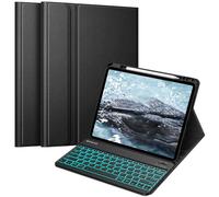 FINTIE Funda de teclado para iPad Air de 13 pulgadas (M3) 2025 / (M2) 2024 con soporte para lápices, cubierta trasera de TPU suave con teclado Bluetooth desmontable magnéticamente, retroiluminación
