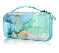 Fintie Funda de transporte para Nintendo Switch Lite 2019, a prueba de golpes, funda protectora rígida, bolsa de viaje con 15 tarjetas de juego y 2 ranuras para tarjetas Micro SD para consola Switch Lite y accesorios, mármol esmeralda