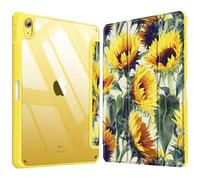 Fintie Funda Durable Compatible con iPad 2022 (10.ª Generación) de 10,9" con Portalápiz - Carcasa Trasera Transparente a Prueba de Choques Auto-Reposo/Activación, Girasol