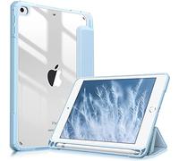 Fintie Funda Durable Compatible con iPad Mini 5/iPad Mini 4 - Carcasa con Portalápiz Trasera Transparente a Prueba de Choques Auto-Reposo/Activación, Azul Claro