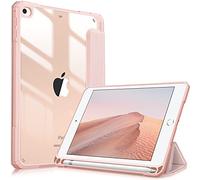 Fintie Funda Durable Compatible con iPad Mini 5/iPad Mini 4 - Carcasa con Portalápiz Trasera Transparente a Prueba de Choques Auto-Reposo/Activación, Oro Rosa