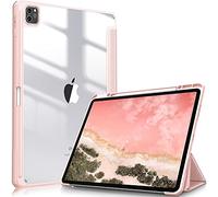 Fintie Funda Durable Compatible con iPad Pro 12,9" (2022/2021/2020/2018-6.ª, 5.ª, 4.ª y 3.ª Gen) Carcasa con Portalápiz Trasera Transparente a Prueba de Choques, Oro Rosa