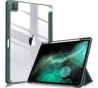 Fintie Funda Durable Compatible con iPad Pro 12,9" (2022/2021/2020/2018-6.ª, 5.ª, 4.ª y 3.ª Gen) Carcasa con Portalápiz Trasera Transparente a Prueba de Choques, Verde Medianoche