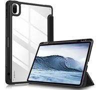 Fintie Funda Durable Compatible con Xiaomi Pad 5 11" (2021) | Carcasa con Portalápiz para Smart Pen Trasera Transparente a Prueba de Choques Auto-Reposo/Activación, Negro