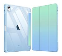 Fintie Funda Durable para iPad 11ª Gen 2025 (A16) 11 Pulgadas, iPad 10ª Gen de 10.9 Pulgadas (2022) - Carcasa Trasera Transparente a Prueba de Choques con Auto-Reposo/Activación,Verde-Azul Degradado