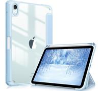 Fintie Funda Durable para iPad Mini 7 2024 (A17 Pro)/ Mini 6 2021 de 8,3" | Carcasa con Portalápiz Trasera Transparente a Prueba de Choques, Auto-Reposo/Activación, Azul Claro
