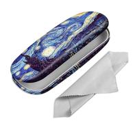 FINTIE Funda Gafas Rigida, Portátil Cuero y Sintético Estuche Gafas Rigido con Pañuelo Limpia Gafas para Mujeres y Hombres