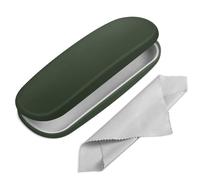 FINTIE Funda Gafas Rigida, Portátil Cuero y Sintético Estuche Gafas Rigido con Pañuelo Limpia Gafas para Mujeres y Hombres