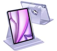Fintie Funda giratoria 360 grados para iPad Air de 11 pulgadas M3 (2025)/M2 (2024), iPad Air 5ª/4ª generación 10.9 pulgadas - Soporte protector giratorio, parte trasera transparente con soporte para