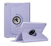 Fintie Funda Giratoria Compatible con iPad 10,2" 2021/2020/2019 (9.ª, 8.ª y 7.ª Gen) con Soporte Integrado para Pencil - Rotación de 360 Grados Carcasa Auto-Reposo/Activación, (Lila Gris)