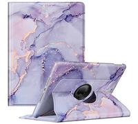 Fintie Funda Giratoria Compatible con iPad 10,2" 2021/2020/2019 (9.ª, 8.ª y 7.ª Gen) con Soporte Integrado para Pencil - Rotación de 360 Grados Carcasa Auto-Reposo/Activación, (Z-Mármol Lila Dorado)