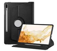 Fintie Funda Giratoria Compatible con Samsung Galaxy Tab S8+ (2022)/S7 FE (2021)/S7+ (2020) de 12.4" con Portalápiz para S Pen - Carcasa de Rotación de 360 Grado, Negro