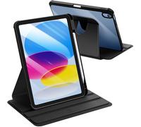 Fintie Funda Giratoria para iPad A16 de 11 Generación 2025 y 10 Generación 2022 de 11 Pulgadas, Funda 360° con Parte Trasera de acrílico Transparente, Marco Resistente - Negro