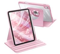 Fintie Funda Giratoria para iPad A16 de 11 Generación 2025 y 10 Generación 2022 de 11 Pulgadas, Funda 360° con Parte Trasera de acrílico Transparente, Marco Resistente - Rosa Sakura