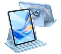 Fintie Funda Giratoria para iPad A16 de 11 Generación 2025 y 10 Generación 2022 de 11 Pulgadas, Funda 360° con Parte Trasera de acrílico Transparente, Marco Resistente - Azul Claro