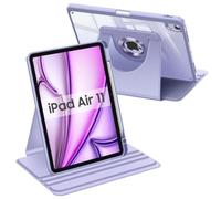 Fintie Funda giratoria 360 grados para iPad Air de 11 pulgadas M3 (2025)/M2 (2024), iPad Air 5ª/4ª generación 10.9 pulgadas - Soporte protector giratorio, parte trasera transparente con soporte para