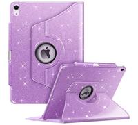 Fintie Funda giratoria para iPad Air 13" (M3) 2025, (M2) 2024. Cubierta Protectora giratoria 360 Grados, Soporte para lápiz, función de Encendido/Apagado automático, Morado Claro (Glittering Purple)