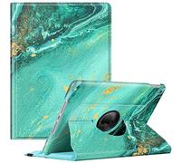 Fintie Funda Giratoria Compatible con iPad 10,2" 2021/2020/2019 (9.ª, 8.ª y 7.ª Gen) con Soporte Integrado para Pencil - Rotación de 360 Grados Carcasa Auto-Reposo/Activación, Océano Verde
