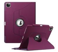 Fintie Funda Giratoria Compatible con iPad Pro 12,9" (2022/2021/2020/2018-6.ª, 5.ª, 4.ª y 3.ª Gen) Carcasa con Portalápiz Rotación de 360 Grados Auto-Reposo/Activación, Morado