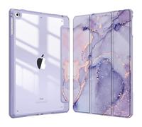 Fintie Funda para iPad 9.7 Pulgadas (6ª generación 2018/5ª generación 2017), iPad Air 2, con Portalápiz para Pencil - Carcasa Trasera Transparente a Prueba de Choques, Mármol Lila Dorado