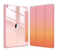FINTIE Funda híbrida compatible con iPad de 9ª/8ª/7ª generación (versión 2021/2020/2019) de 10.2 pulgadas, funda a prueba de golpes con carcasa trasera transparente con soporte para lápices, encendido