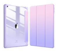 FINTIE Funda híbrida compatible con iPad de 9ª/8ª/7ª generación (versión 2021/2020/2019) de 10.2 pulgadas, funda a prueba de golpes con carcasa trasera transparente con soporte para lápices, encendido