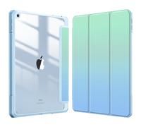 FINTIE Funda híbrida compatible con iPad de 9ª/8ª/7ª generación (versión 2021/2020/2019) de 10.2 pulgadas, funda a prueba de golpes con carcasa trasera transparente con soporte para lápices, encendido